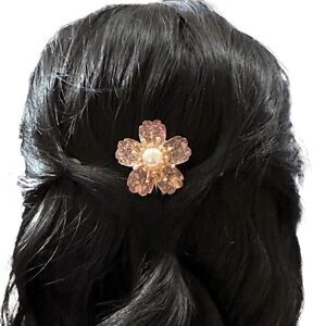 Gorgeous ~Handmade~ Cherry Blossom Hairpin- one of a kind- Pink and Gold- New-